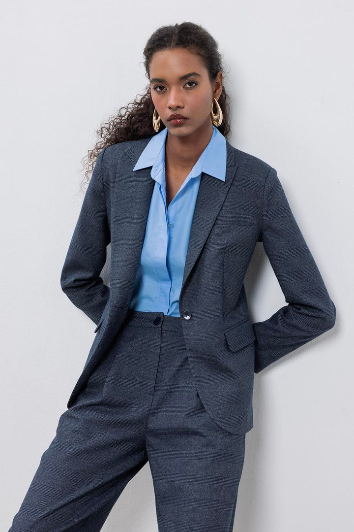 BSL Women Plaid Blazer Jacket - Bloomington
