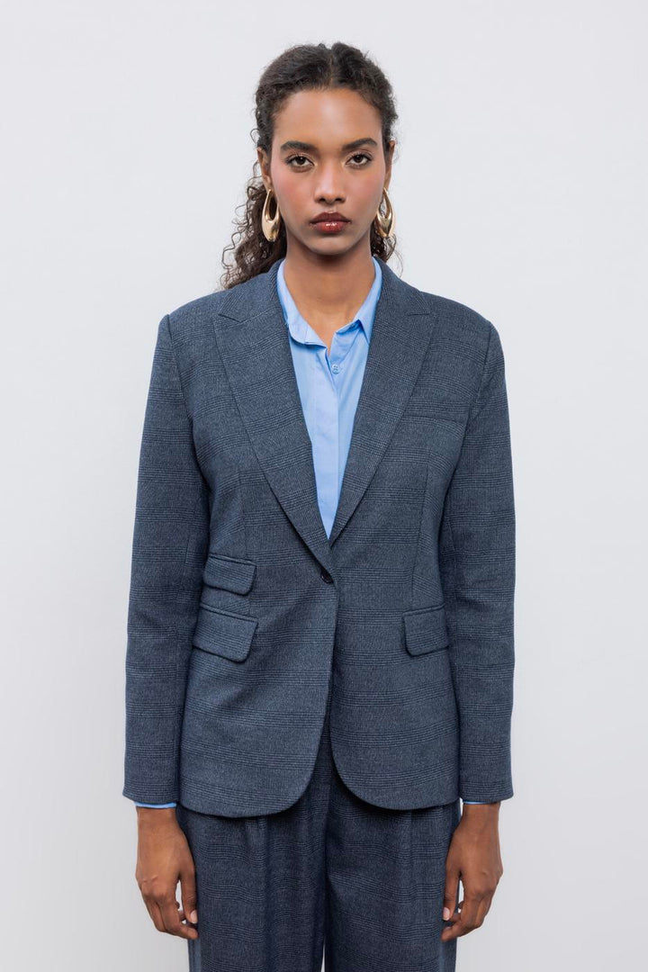 BSL Women Plaid Blazer Jacket - Bloomington