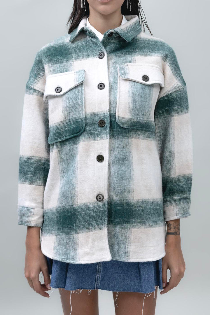 BSL Women Checked Shirt Jacket - Lluchmayor