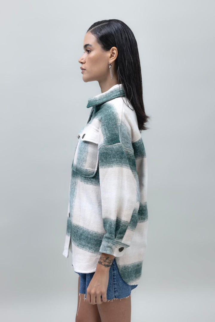 BSL Women Checked Shirt Jacket - Lluchmayor