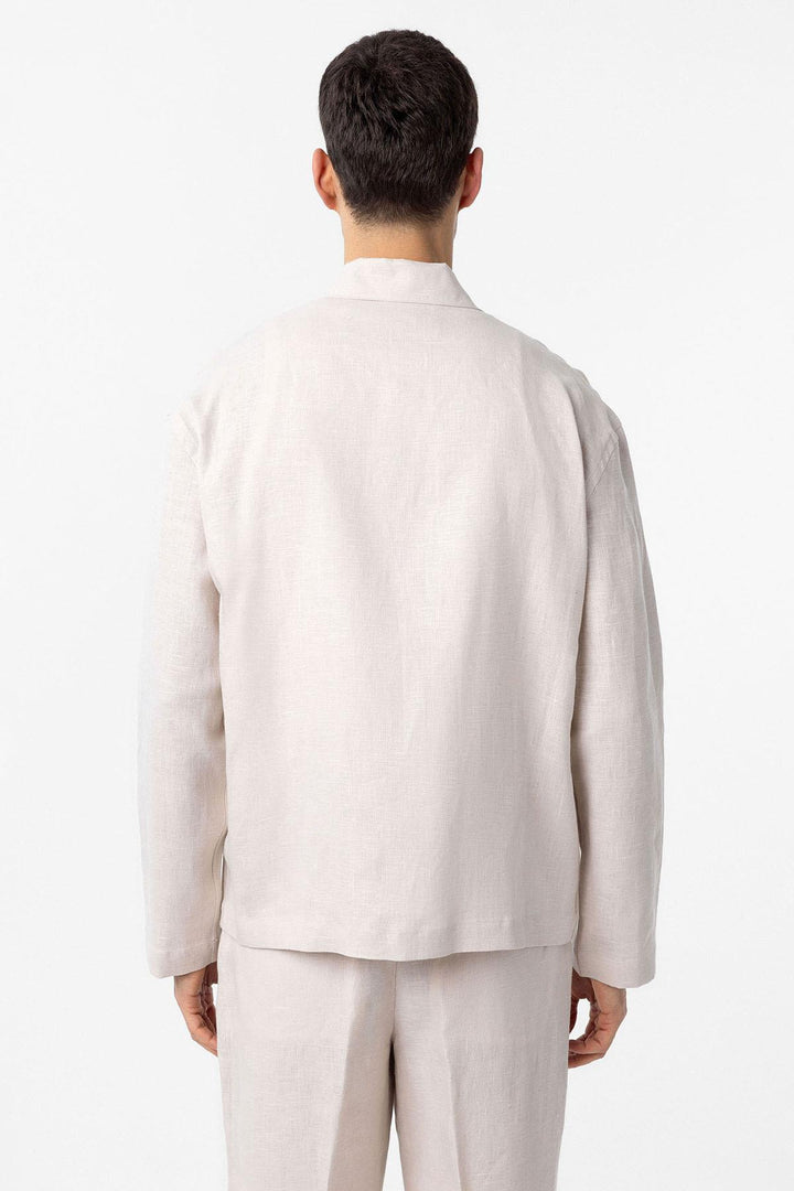 ANT Antioch Ecru 100% Linen Relax Fit Men's Lightweight Jacket - Godalming