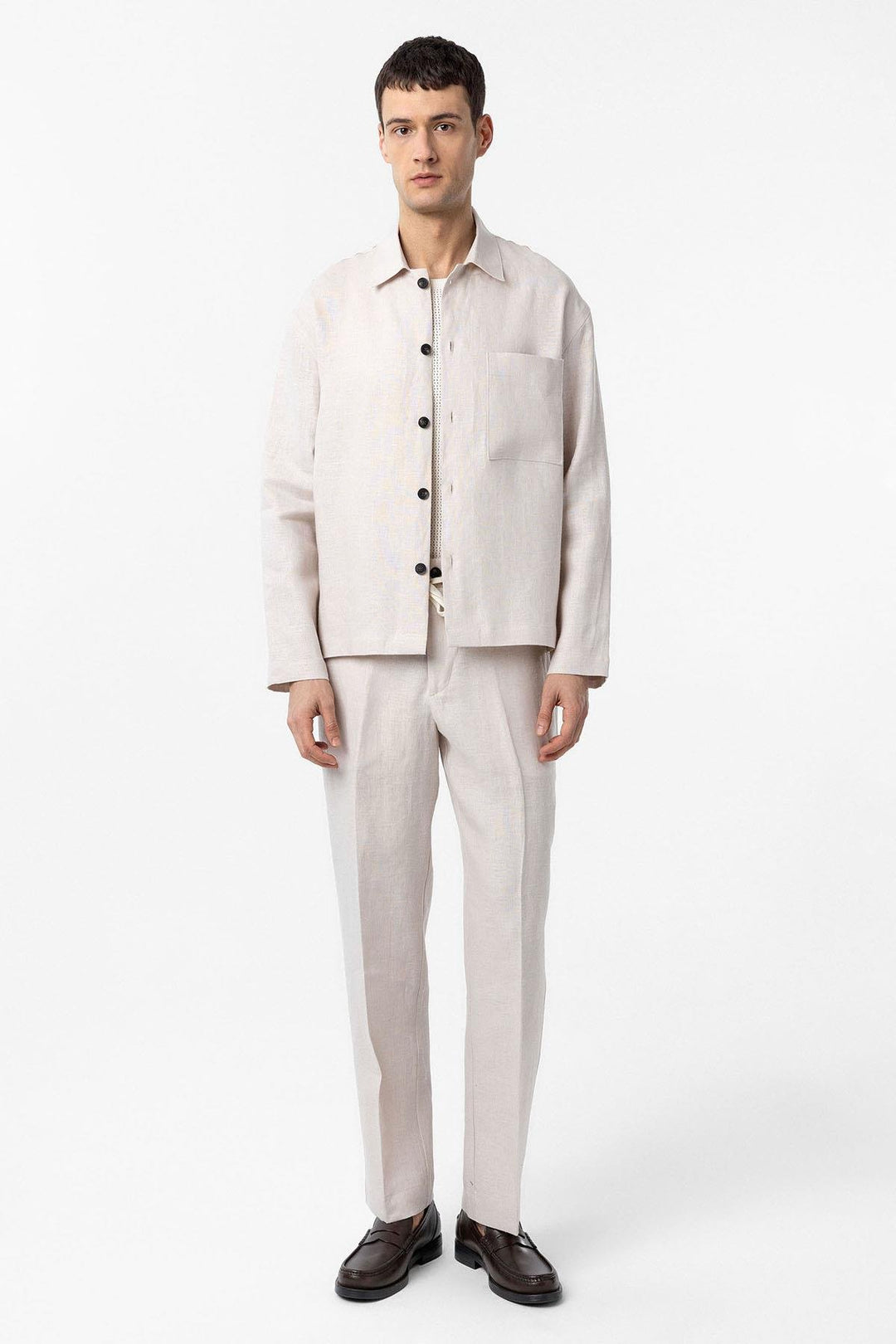 ANT Antioch Ecru 100% Linen Relax Fit Men's Lightweight Jacket - Godalming