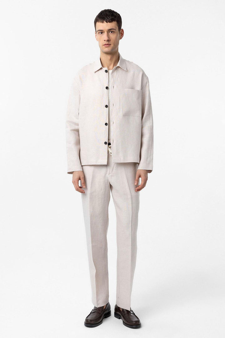 ANT Antioch Ecru 100% Linen Relax Fit Men's Lightweight Jacket - Godalming