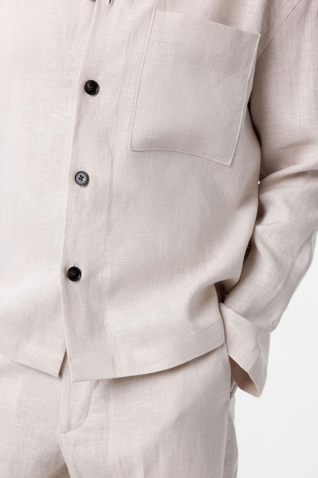 ANT Antioch Ecru 100% Linen Relax Fit Men's Lightweight Jacket - Godalming