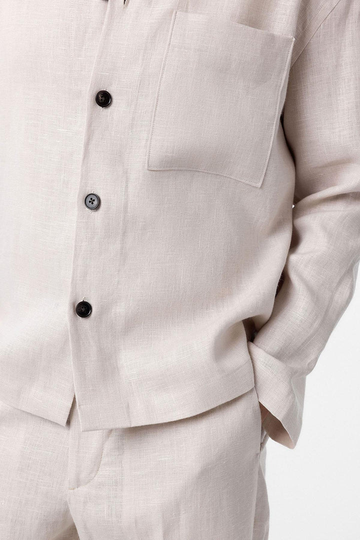 ANT Antioch Ecru 100% Linen Relax Fit Men's Lightweight Jacket - Godalming