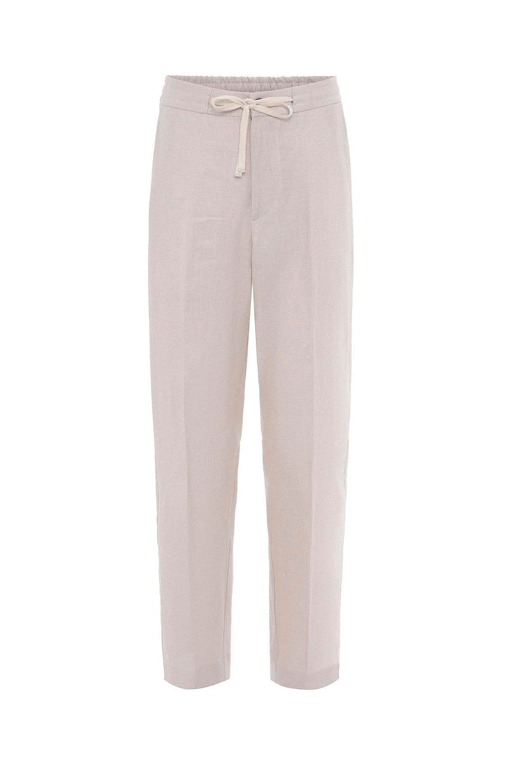 ANT Antioch Ecru 100% Linen High Waist Men's Pants - Wesseling