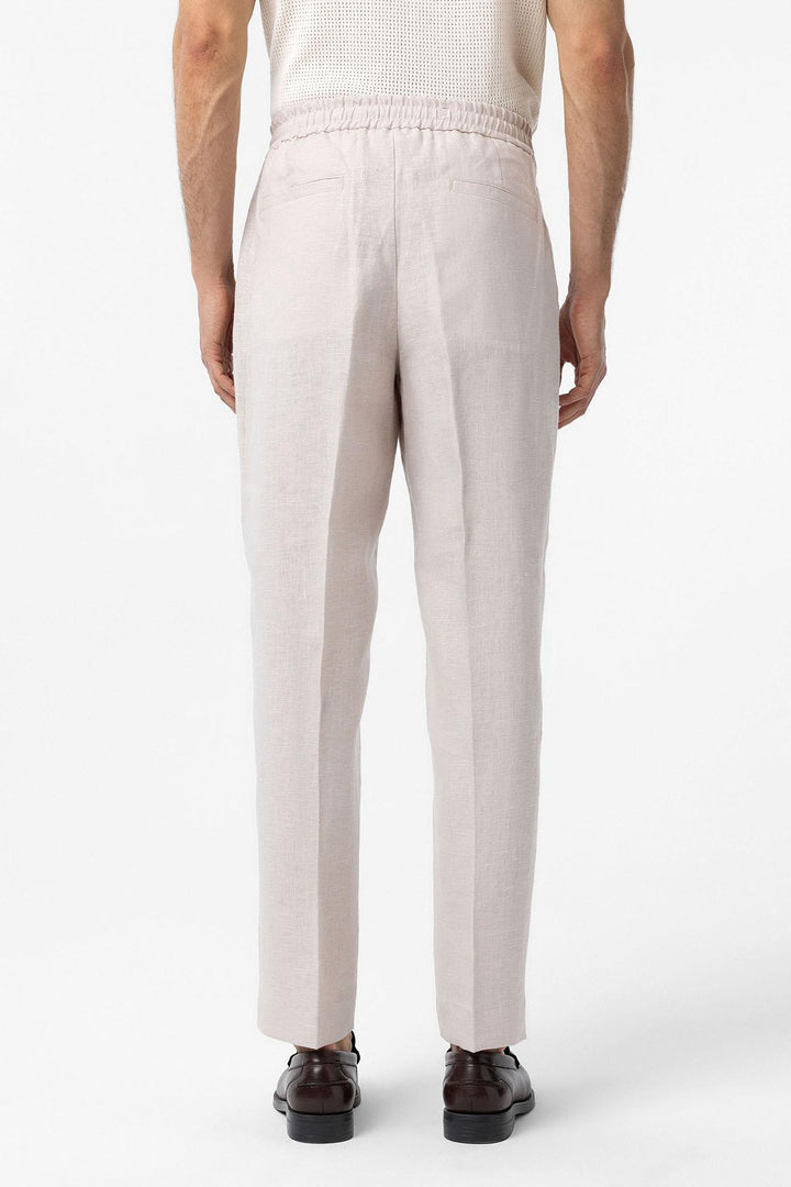 ANT Antioch Ecru 100% Linen High Waist Men's Pants - Wesseling