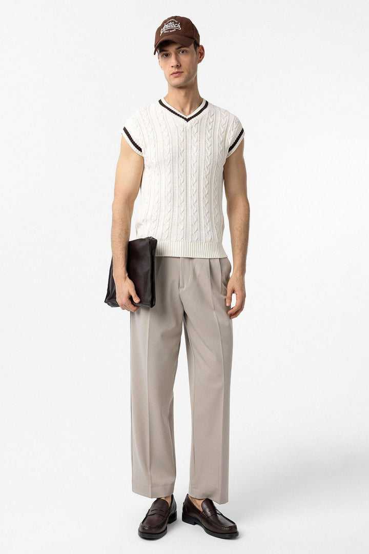 ANT Antioch Ecru 100% Cotton Knitted Men's Vest - Bloomfield