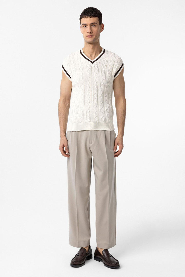 ANT Antioch Ecru 100% Cotton Knitted Men's Vest - Bloomfield