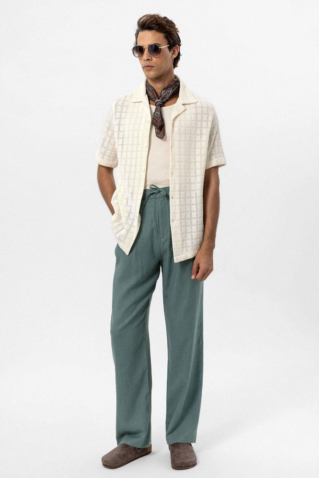 ANT Apache Collar Square Knitted Men's Shirt - Cambridge