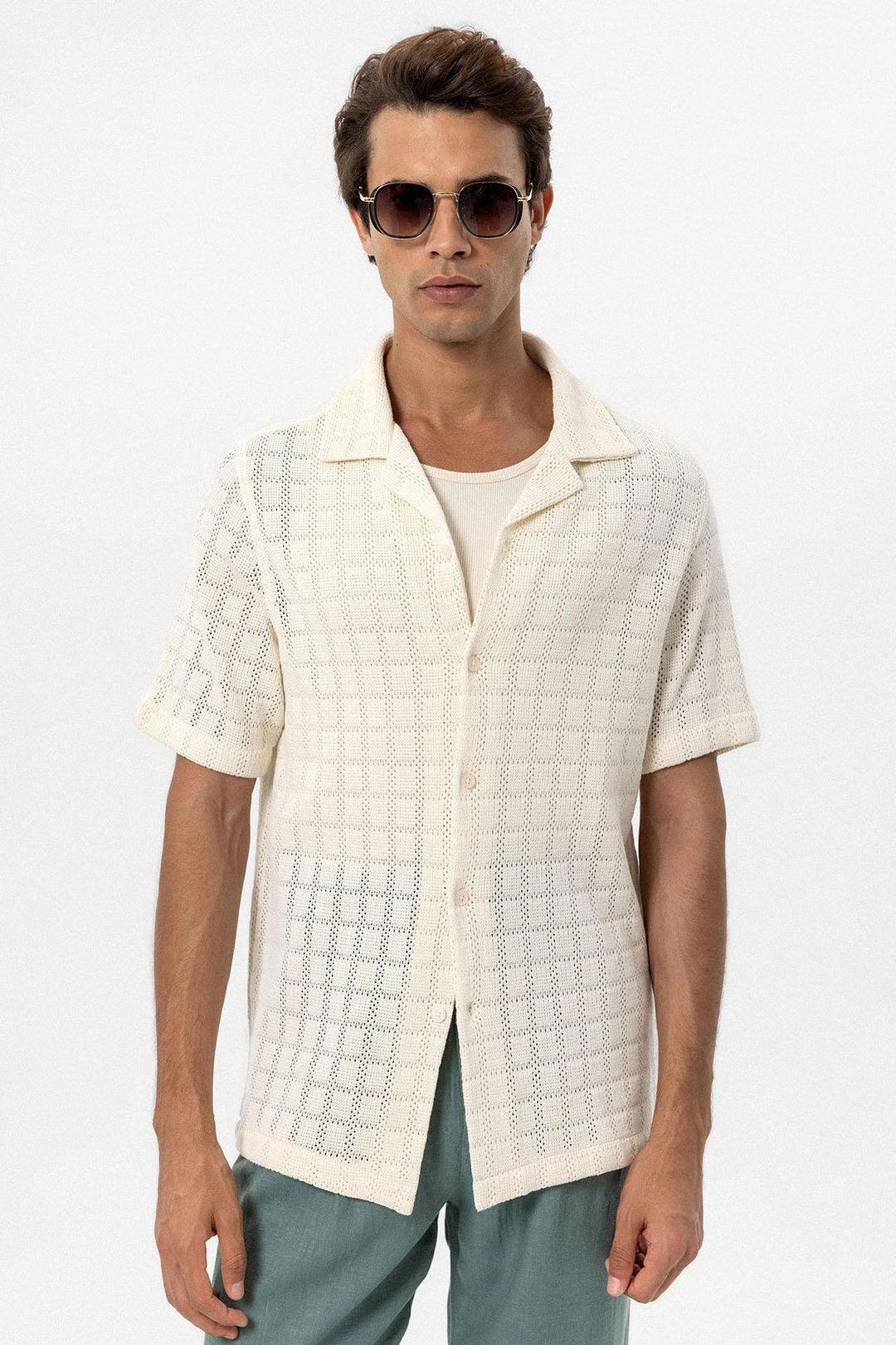 ANT Apache Collar Square Knitted Men's Shirt - Cambridge