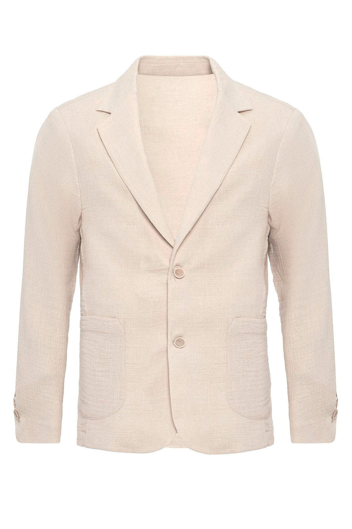 ANT Antioch Ecru Unlined Bag Pocket Men's Blazer Jacket - Wels