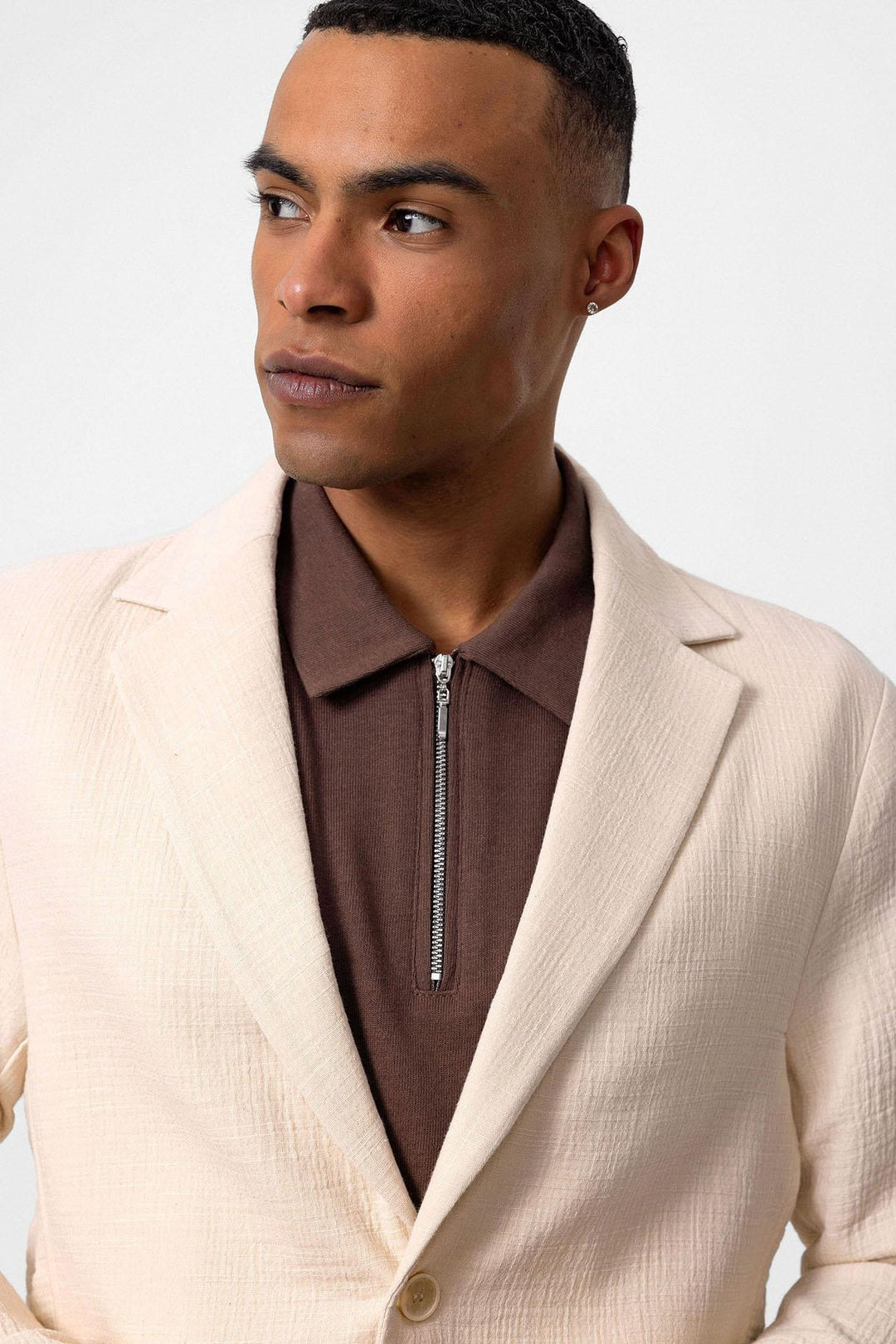 ANT Antioch Ecru Unlined Bag Pocket Men's Blazer Jacket - Wels