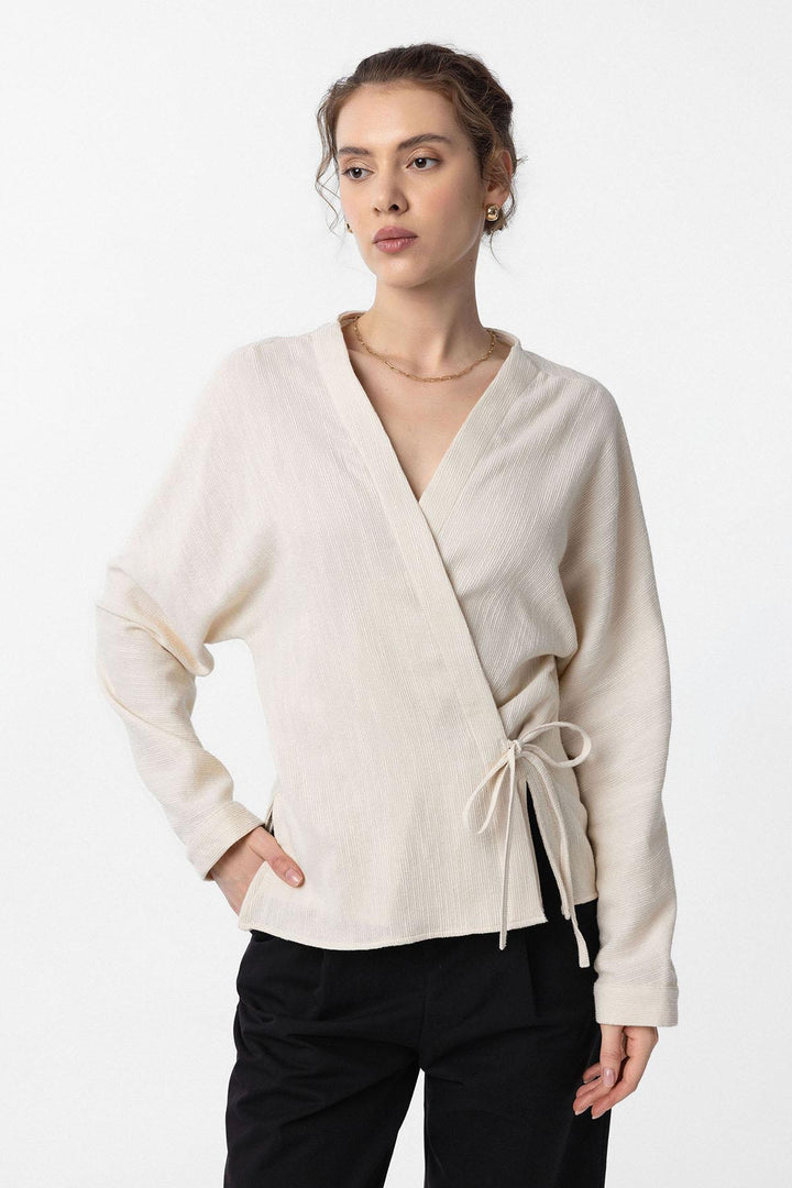 ANT Antioch Ecru Tie-Dye Kimono Women's Shirt - Waterlooville