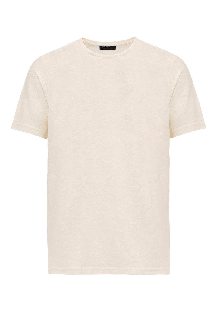 ANT Antioch Ekru Basic Bisiklet Yaka Erkek T-Shirt - Bamberg