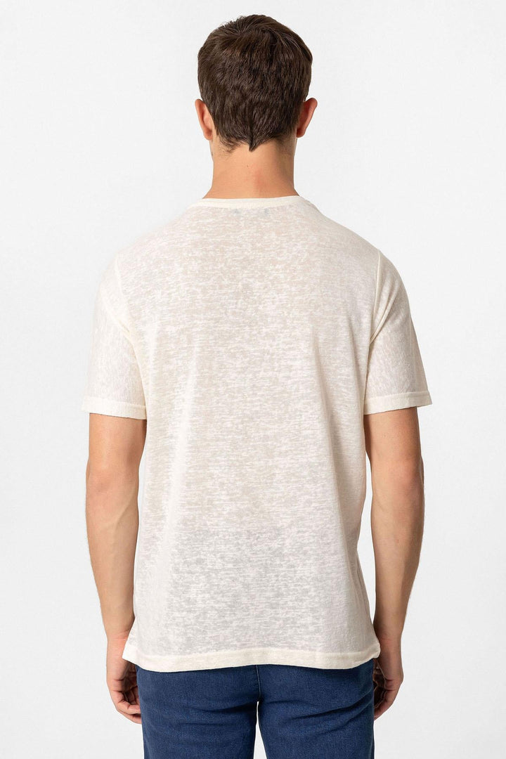 ANT Antioch Ekru Basic Bisiklet Yaka Erkek T-Shirt - Bamberg
