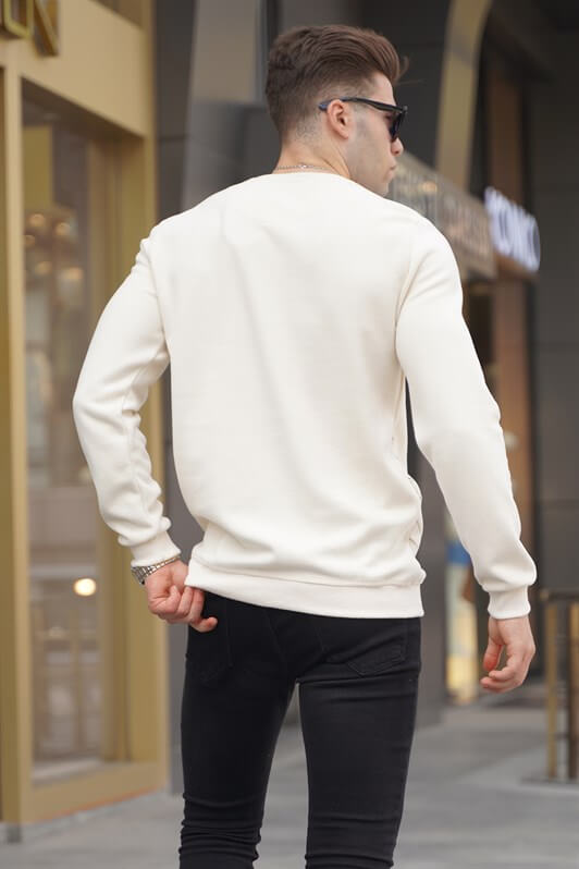 MDX Ekru Basic Bicycle Neck Sweater 5965 - Rouen