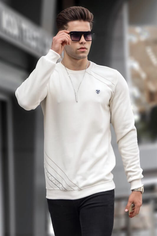 MDX Ekru Basic Bicycle Neck Sweater 5965 - Rouen