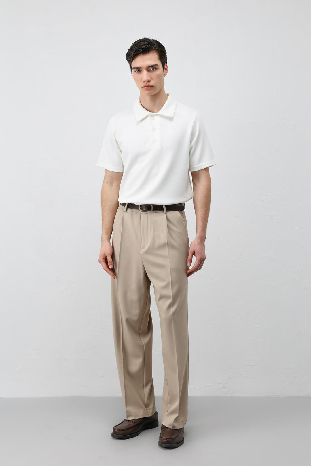 ANT Antioch Ekru Basic Polo Yaka Erkek T-Shirt - Varash