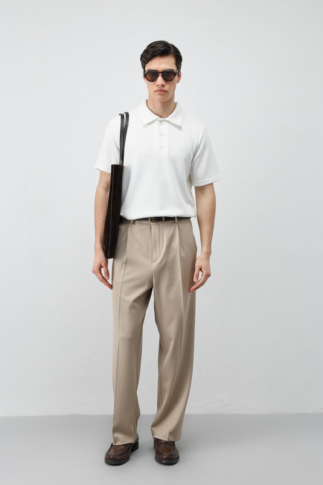 ANT Antioch Ekru Basic Polo Yaka Erkek T-Shirt - Varash