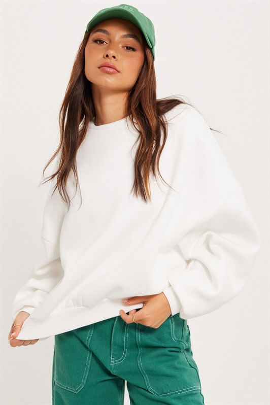 MDX Ecru Bicycle Collar Basic Sweatshirt MG1559 - Catonsville