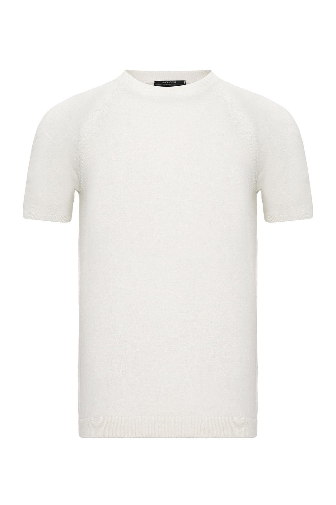 ANT Antioch Ecru Bicycle Collar Slim Fit Men's Knit T-Shirt - Norwich