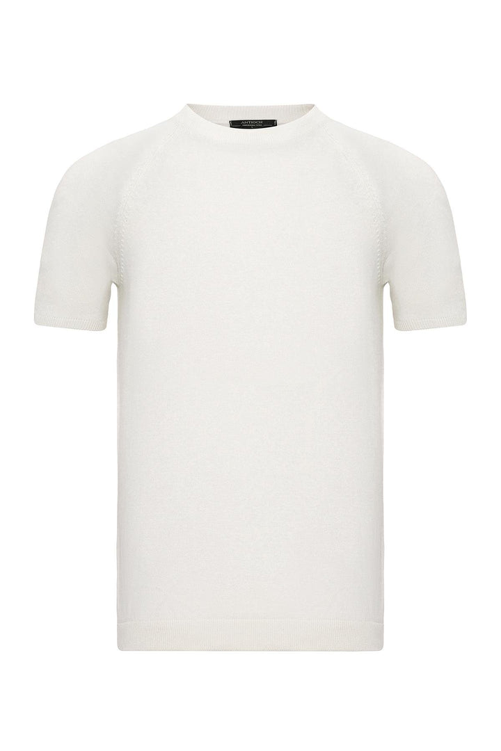 ANT Antioch Ecru Bicycle Collar Slim Fit Men's Knit T-Shirt - Norwich
