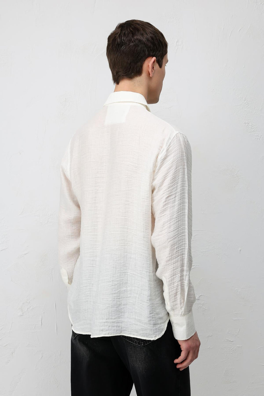 ANT Antioch Ekru Crinkled Relax Fit Erkek Gömlek - Pinerolo