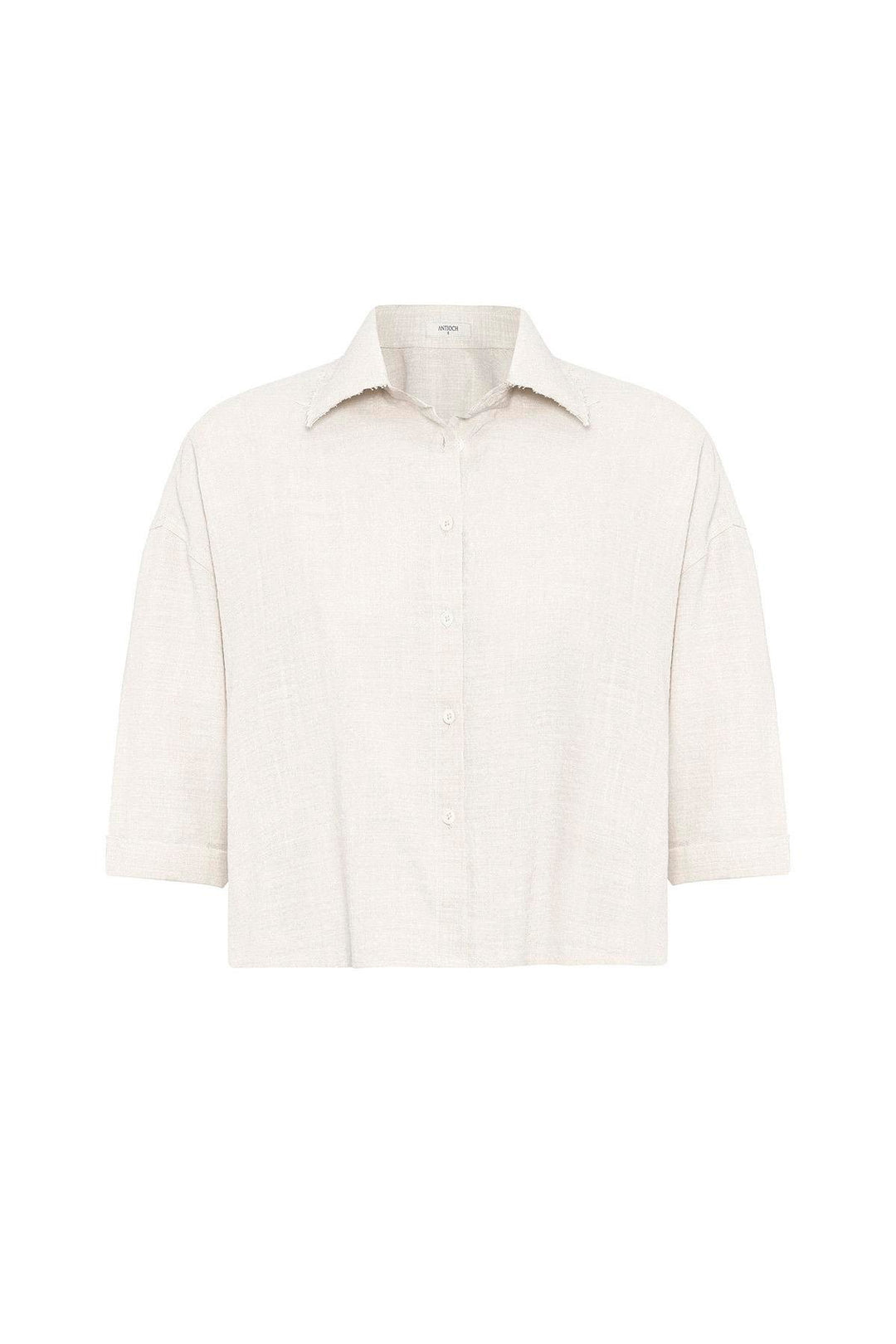 ANT Antioch Ecru Crop Textured Women's Shirt - Zihuatanejo