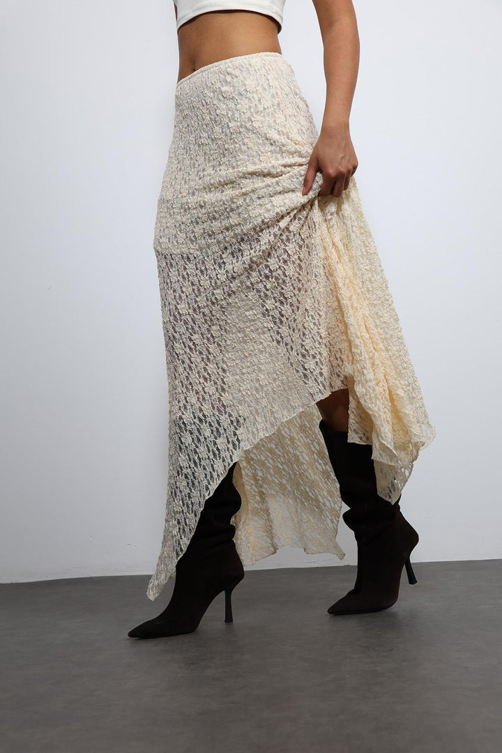 ANT Antioch Ecru Lace Midi Skirt - Barreiro