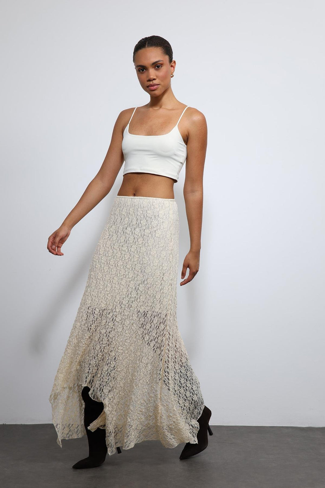 ANT Antioch Ecru Lace Midi Skirt - Barreiro