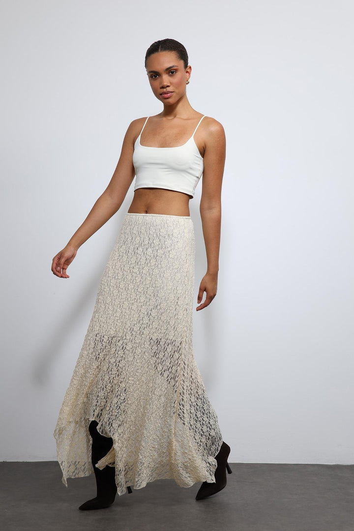 ANT Antioch Ecru Lace Midi Skirt - Barreiro
