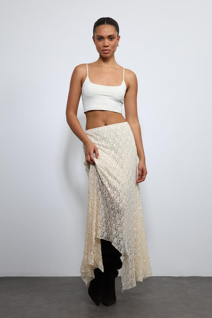 ANT Antioch Ecru Lace Midi Skirt - Barreiro