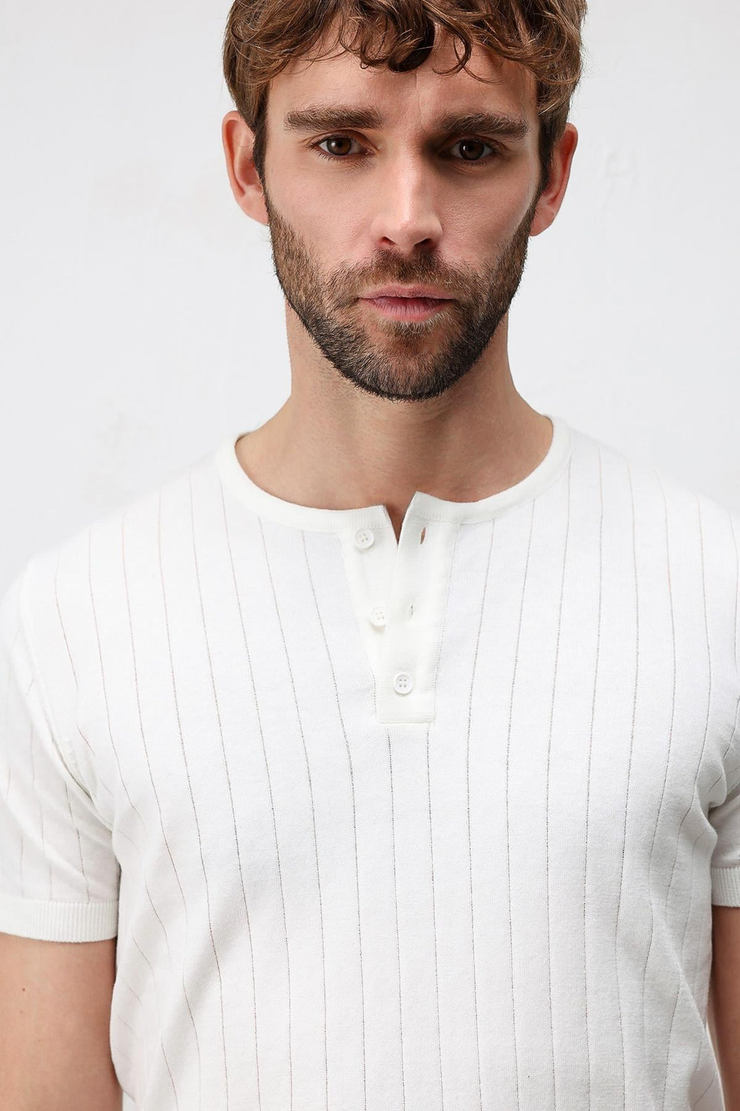 ANT Antioch Ekru Dokulu Erkek Triko T-Shirt - Newport