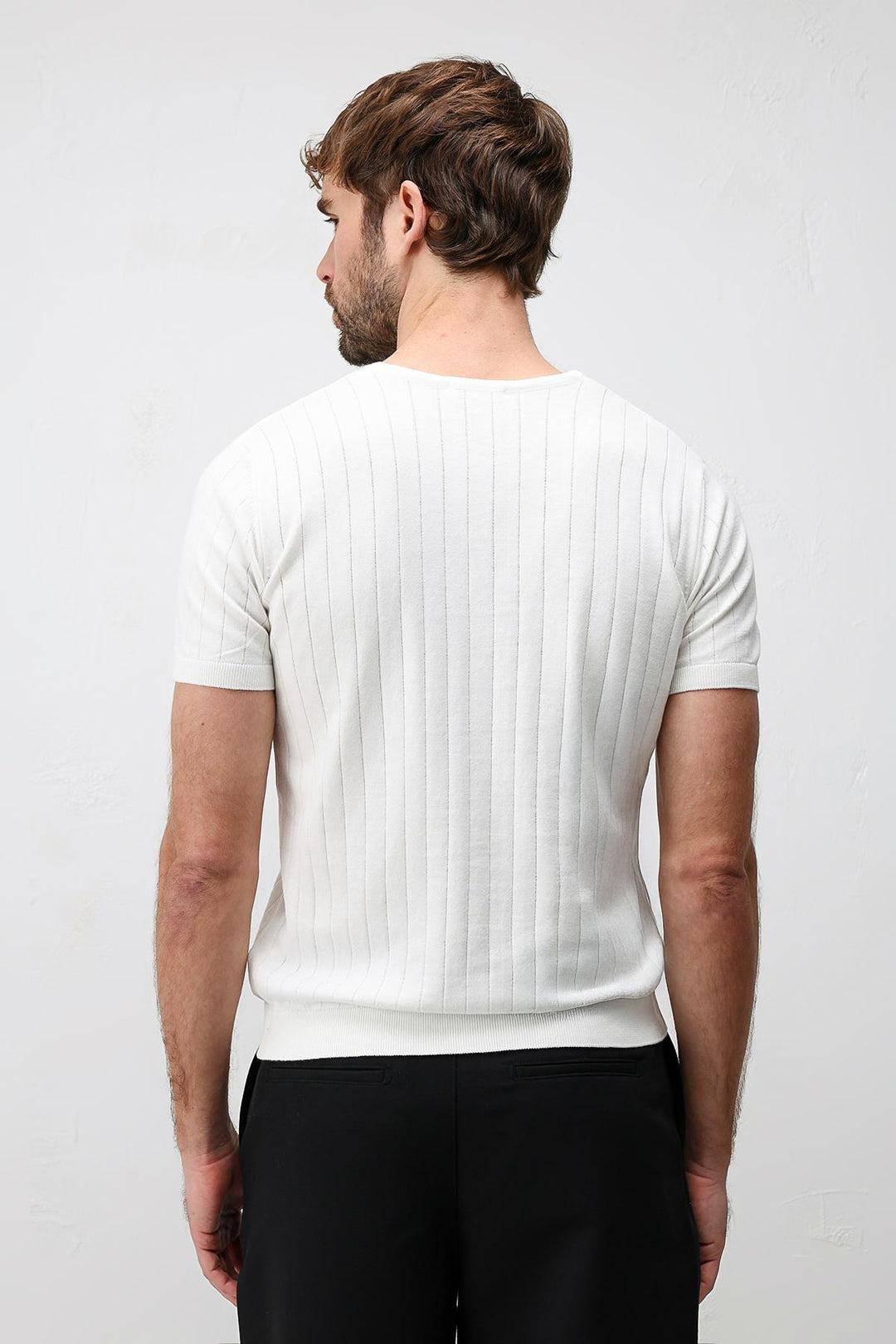 ANT Antioch Ekru Dokulu Erkek Triko T-Shirt - Newport