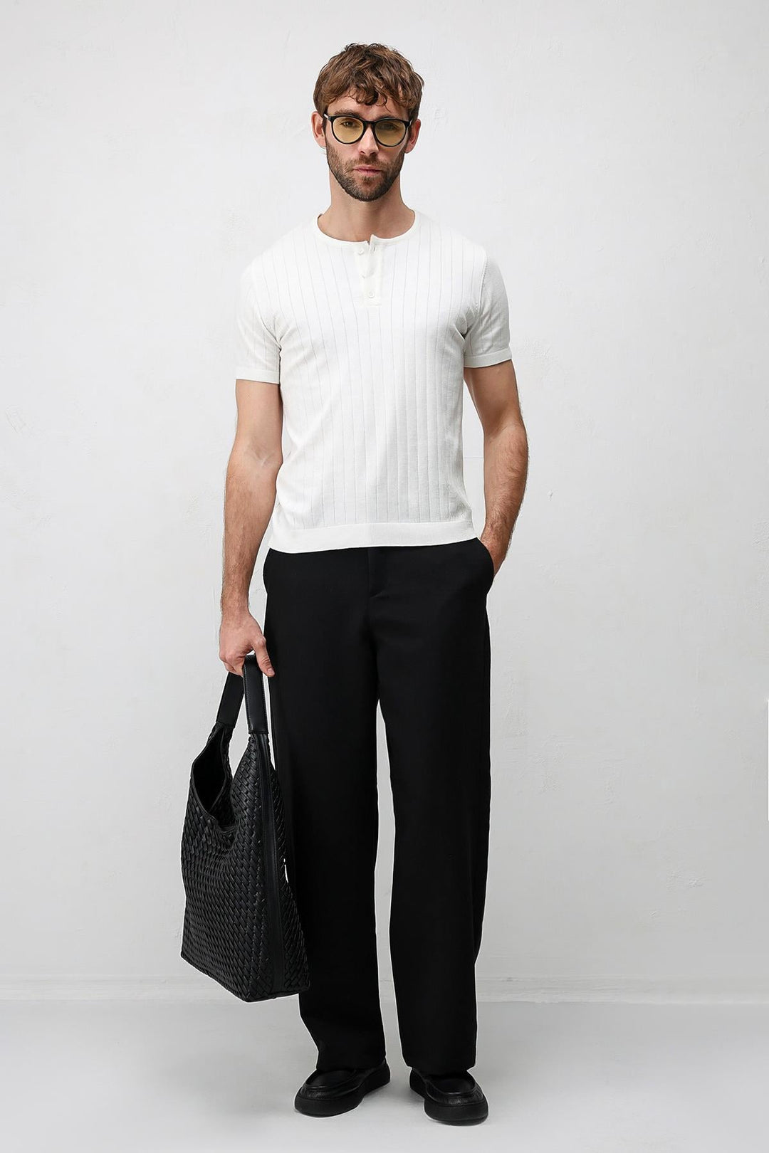 ANT Antioch Ekru Dokulu Erkek Triko T-Shirt - Newport