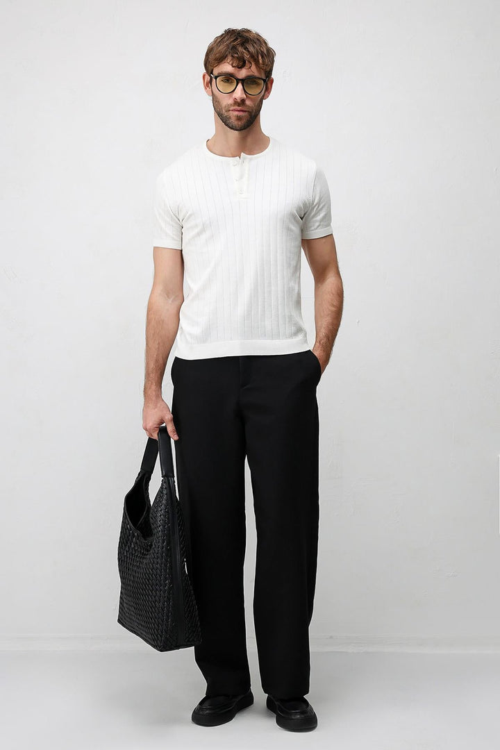 ANT Antioch Ekru Dokulu Erkek Triko T-Shirt - Newport