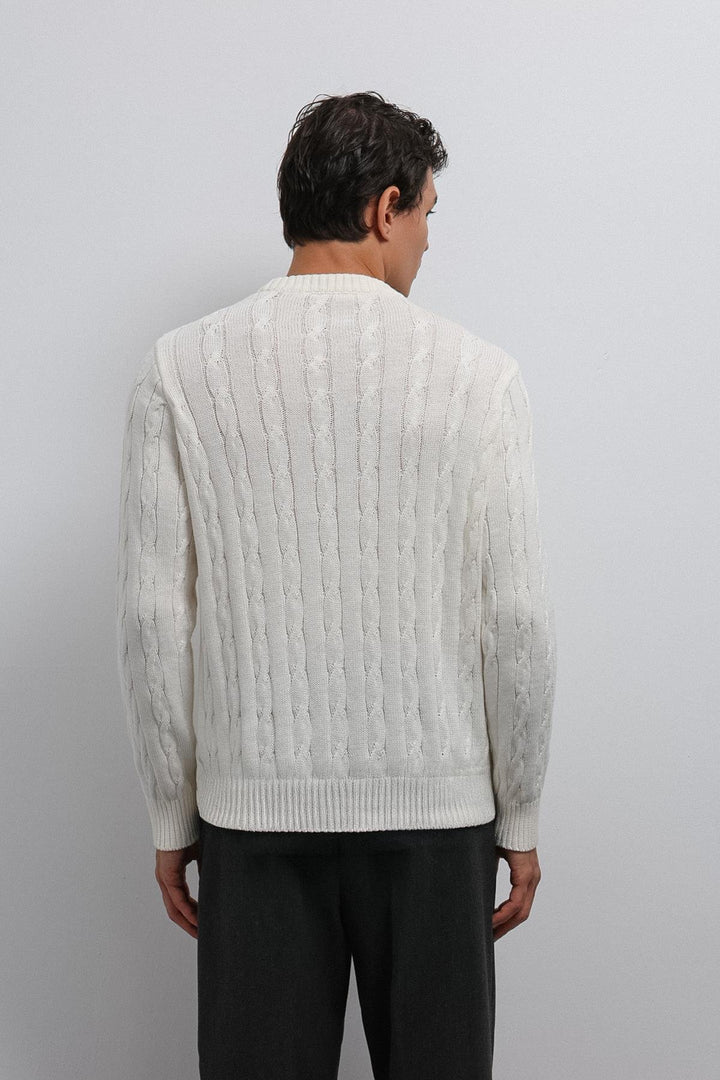 ANT Antioch Ecru Textured Knit Men's Sweater - Valence