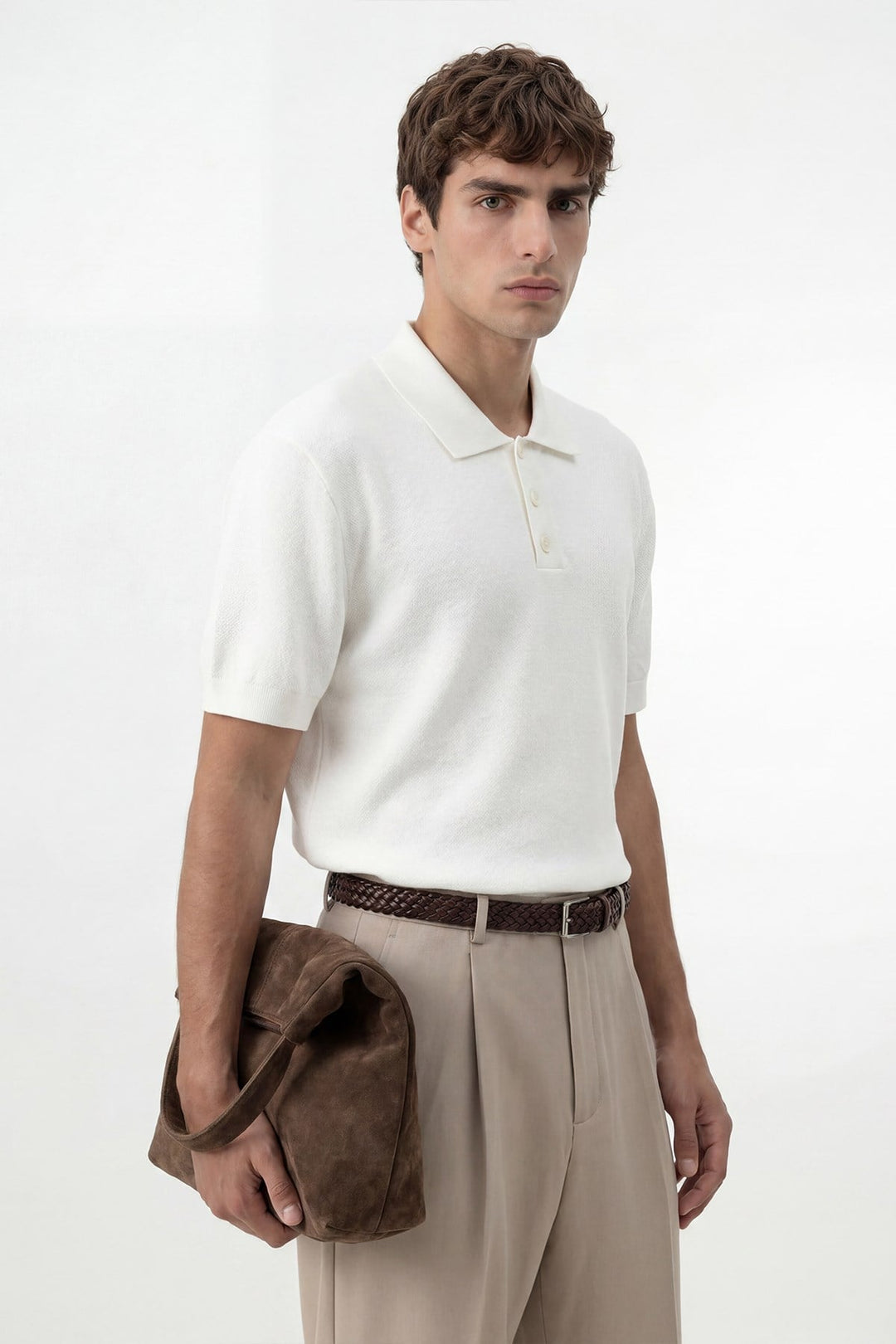 ANT Antioch Ekru Dokulu Polo Yaka Triko Erkek T-Shirt - Jocotitlán
