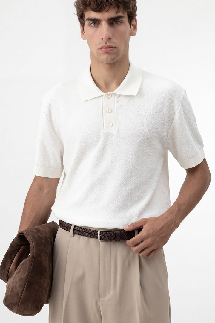 ANT Antioch Ekru Dokulu Polo Yaka Triko Erkek T-Shirt - Jocotitlán