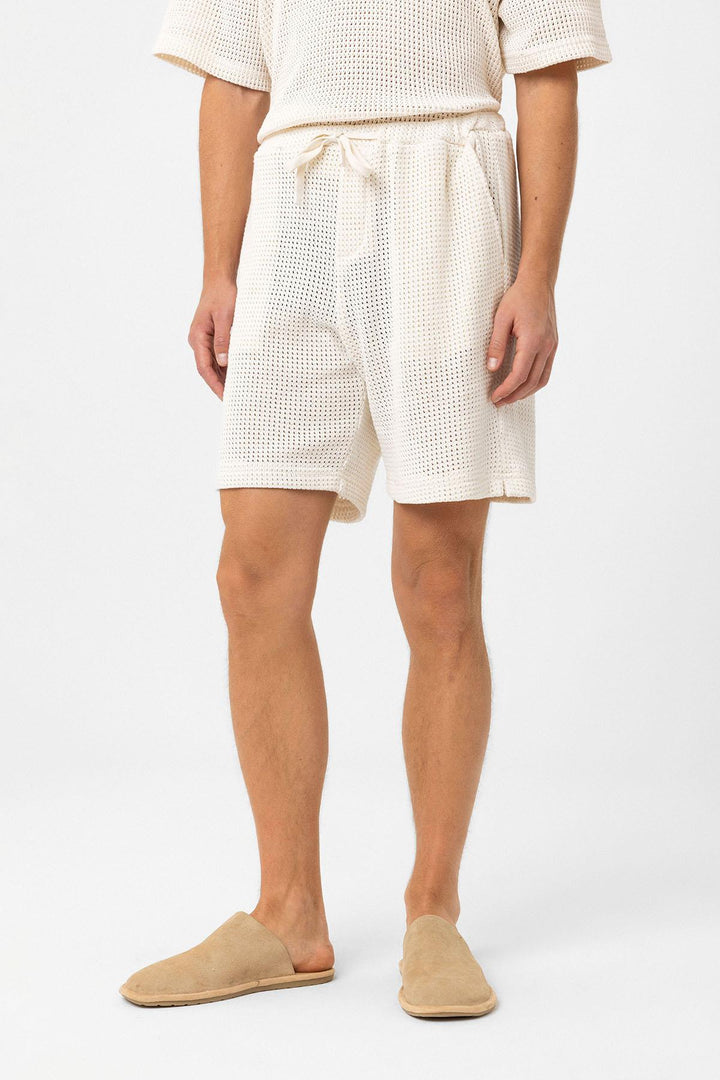 ANT Antioch Ecru Textured Relaxed Fit Men's Shorts - Cagliari