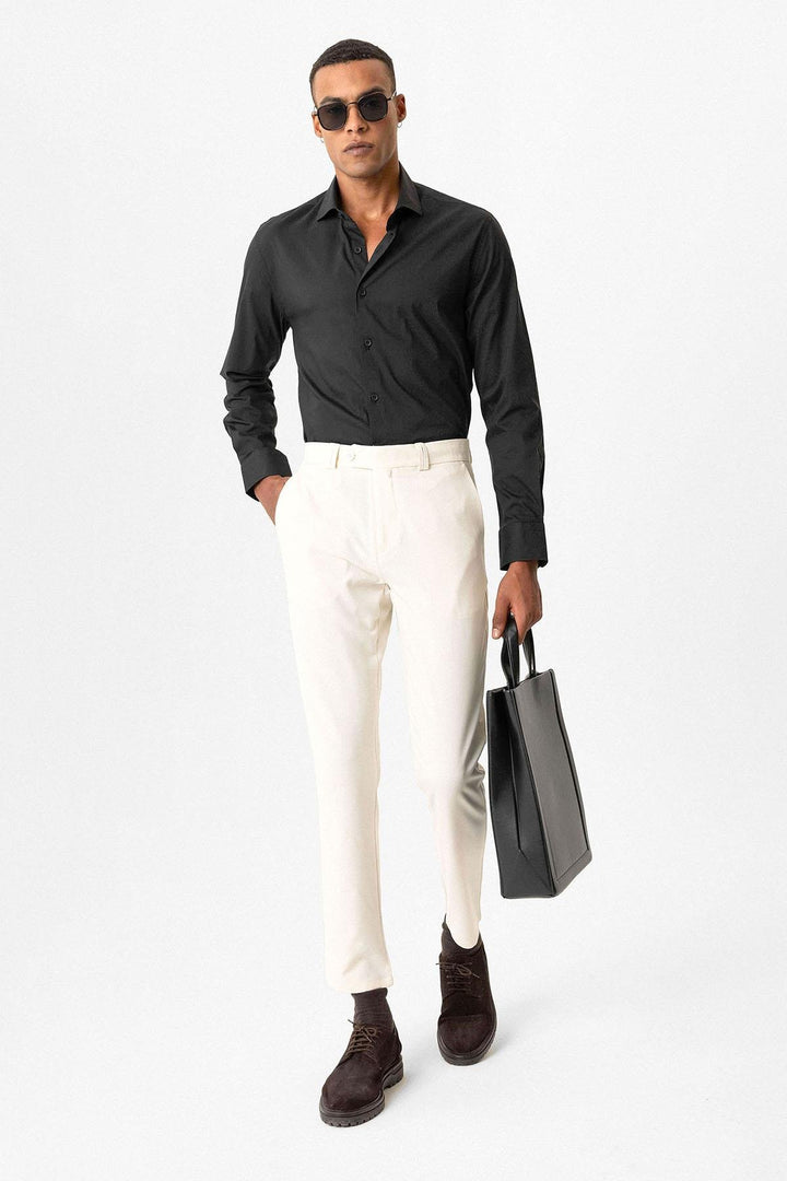 ANT Men's Slim Fit Straight Accessory Fabric Trousers - Niagara Falls