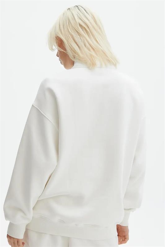 MDX Ecru Oversize Sweatshirt with Zipper Detail MG1933 - Vila Nova de Gaia