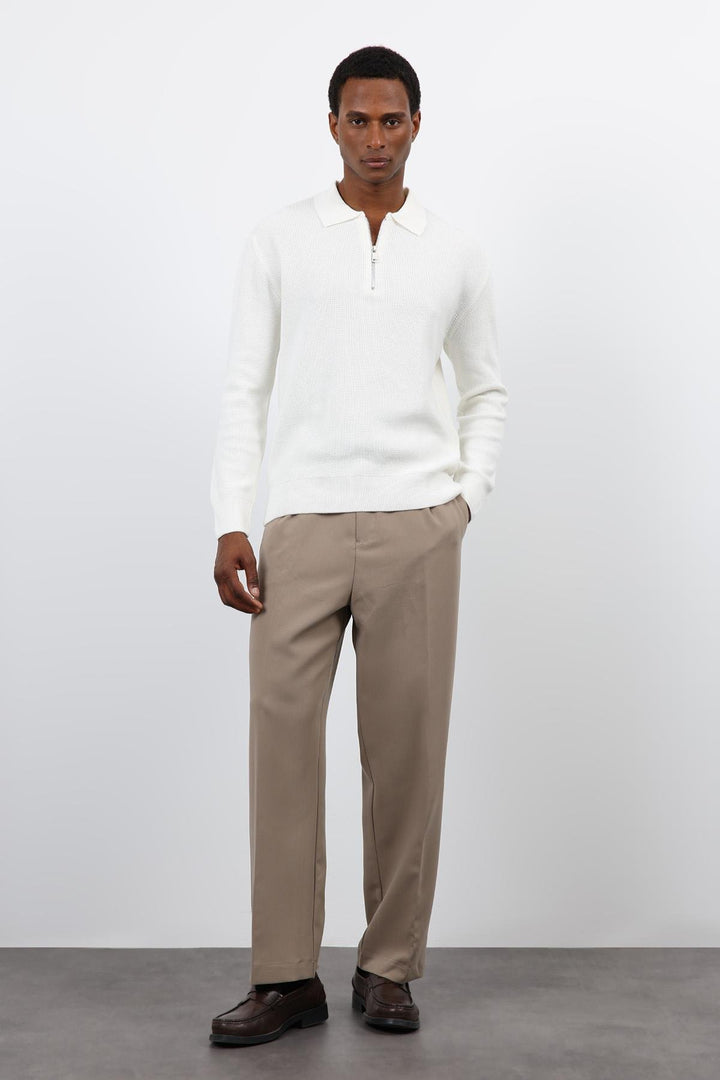 ANT Antioch Ekru Fermuarlı Erkek Triko Kazak - Vila Franca de Xira