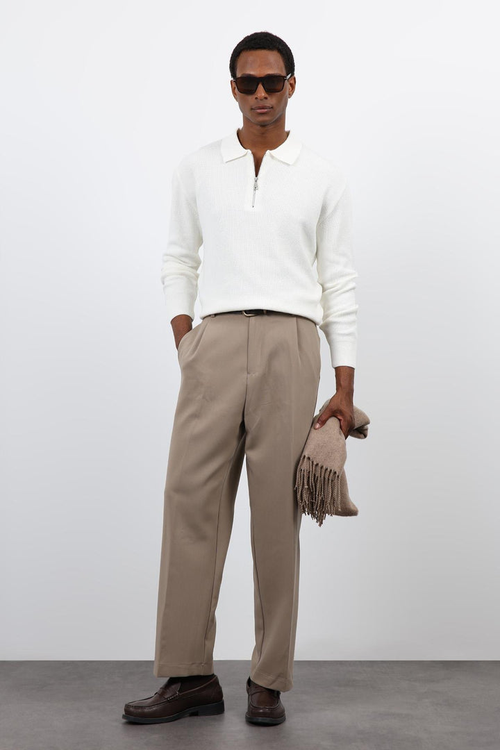 ANT Antioch Ekru Fermuarlı Erkek Triko Kazak - Vila Franca de Xira