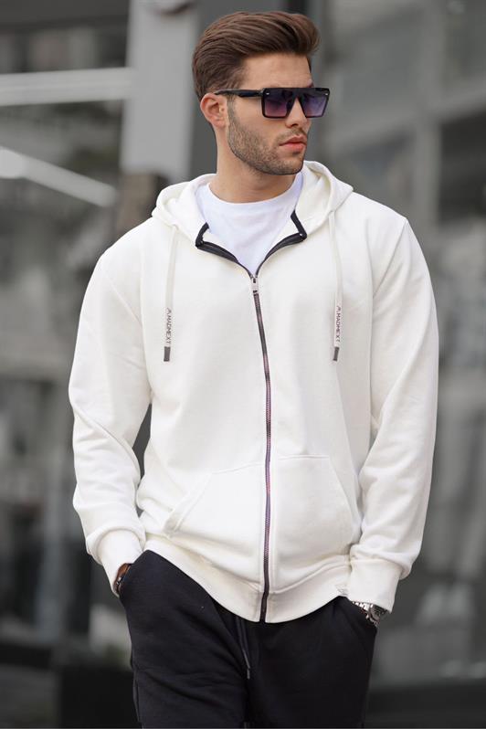 MDX Ecru Zippered Hooded Sweatshirt 6161 - Lucerne