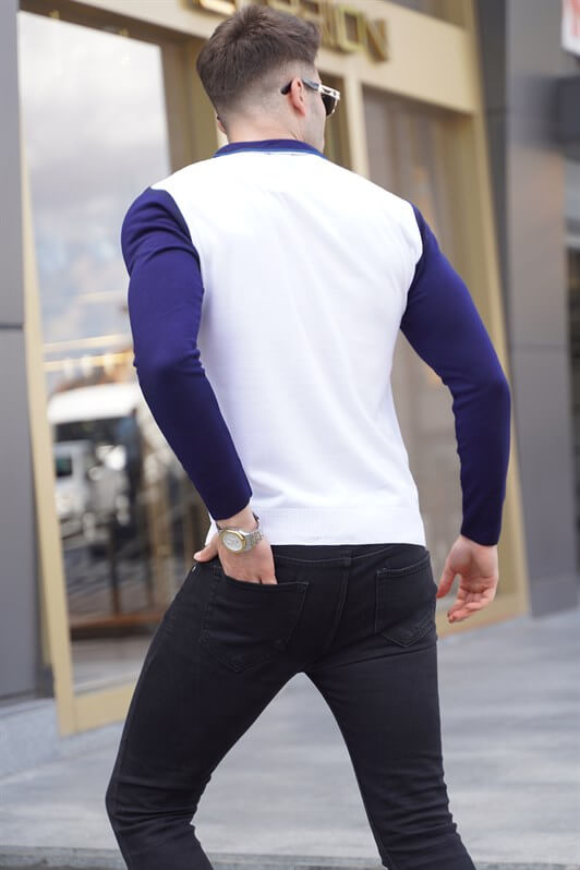 MDX Ecru Zippered Polo Neck Sweater 5787 - Greenburgh