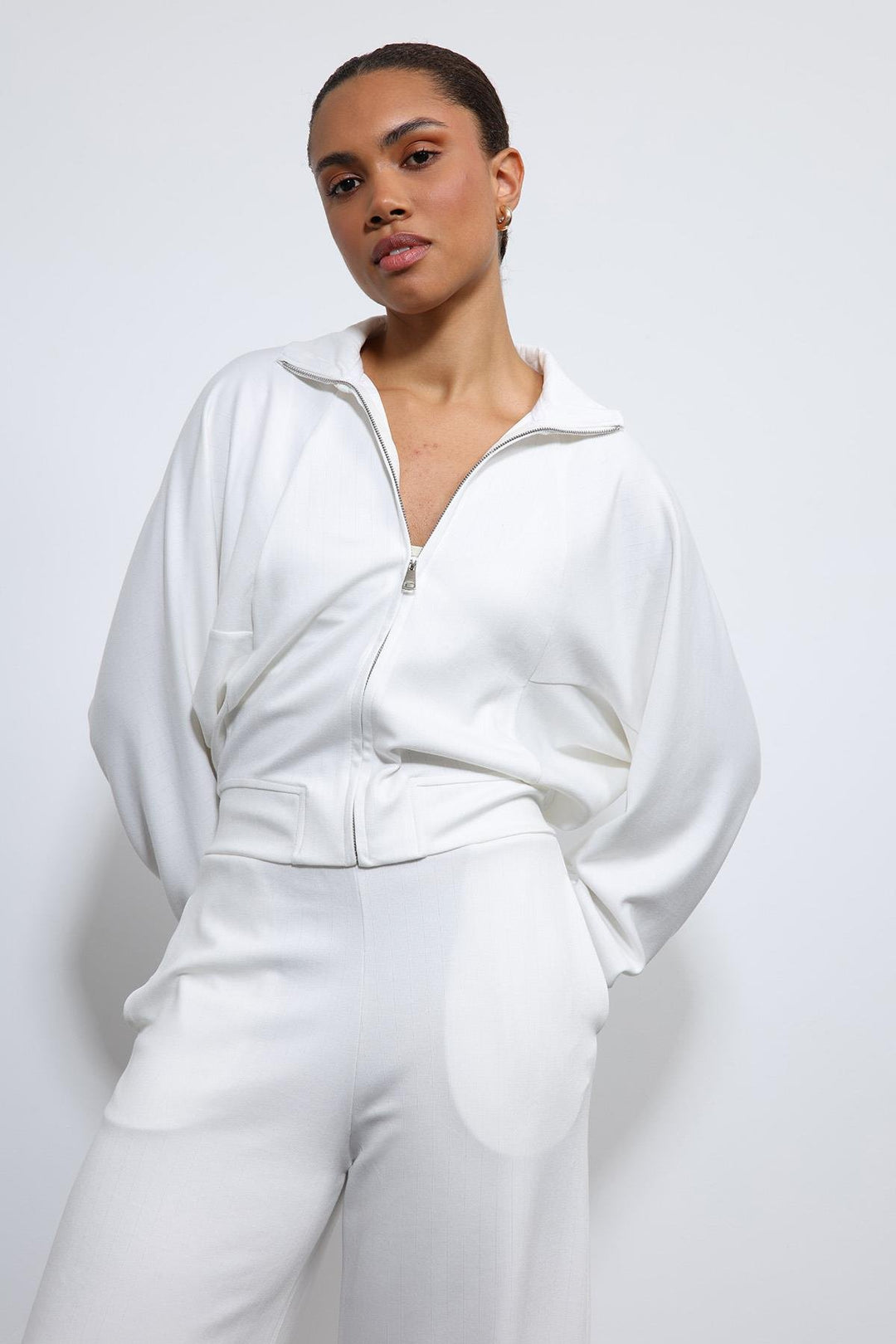 ANT Antioch Ekru Geniş Paça Çizgili Eşofman Takım - Herten