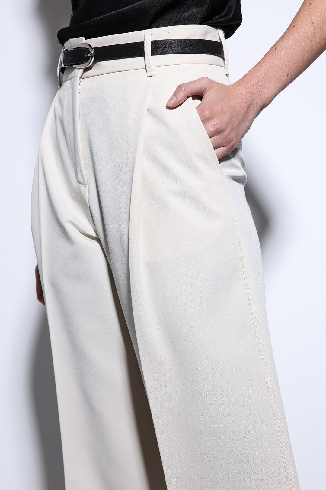 ANT Antioch Ecru Wide Leg Women's Pants - Galeana