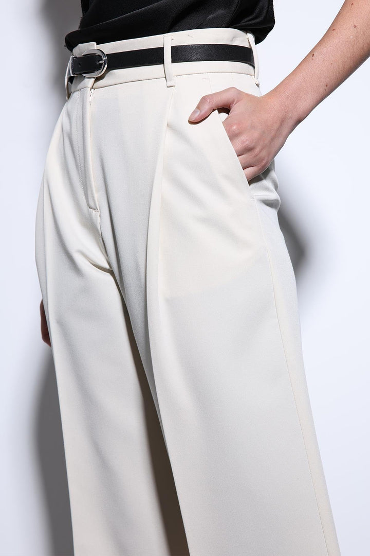 ANT Antioch Ecru Wide Leg Women's Pants - Galeana